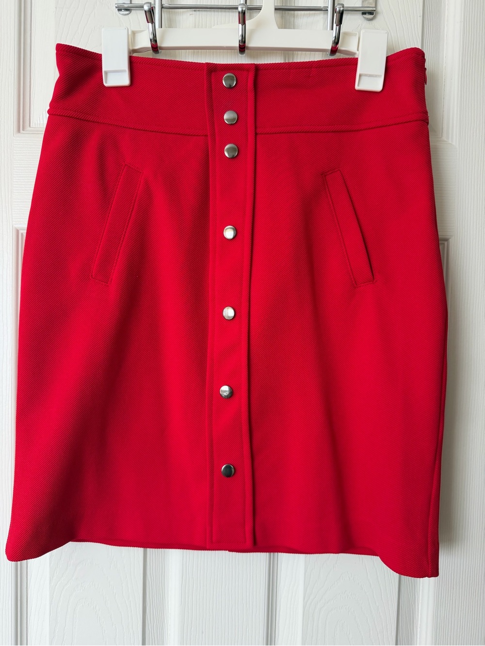 Dana Buchman Red Snap-Front Mini Skirt
